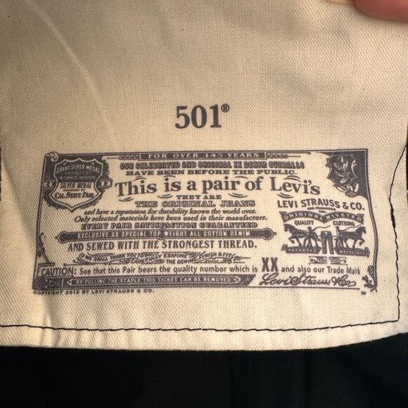 Levi's 501 Black Straight Leg Jeans Timeless Style - Picture 7 of 9